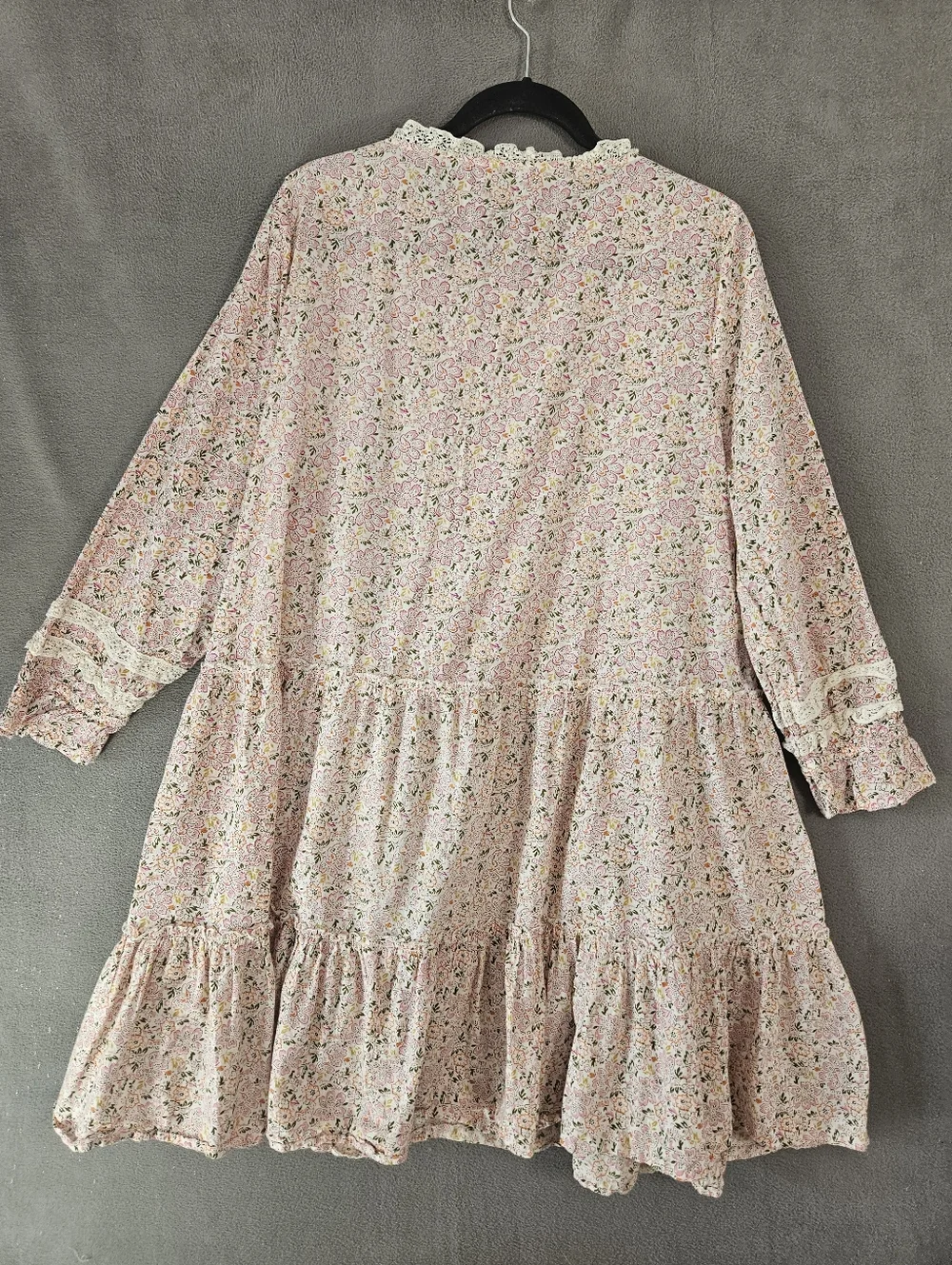 Sundance Ditsy Floral Cottagecore Dress Lace Ruffle Prairie Buttons Women’s XL - Picture 8 of 10